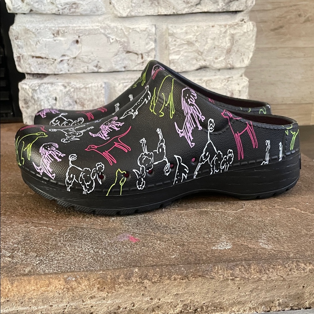Dansko kane Dogs EVA Black Slip On Mules Size 36 USA 6 NEW
